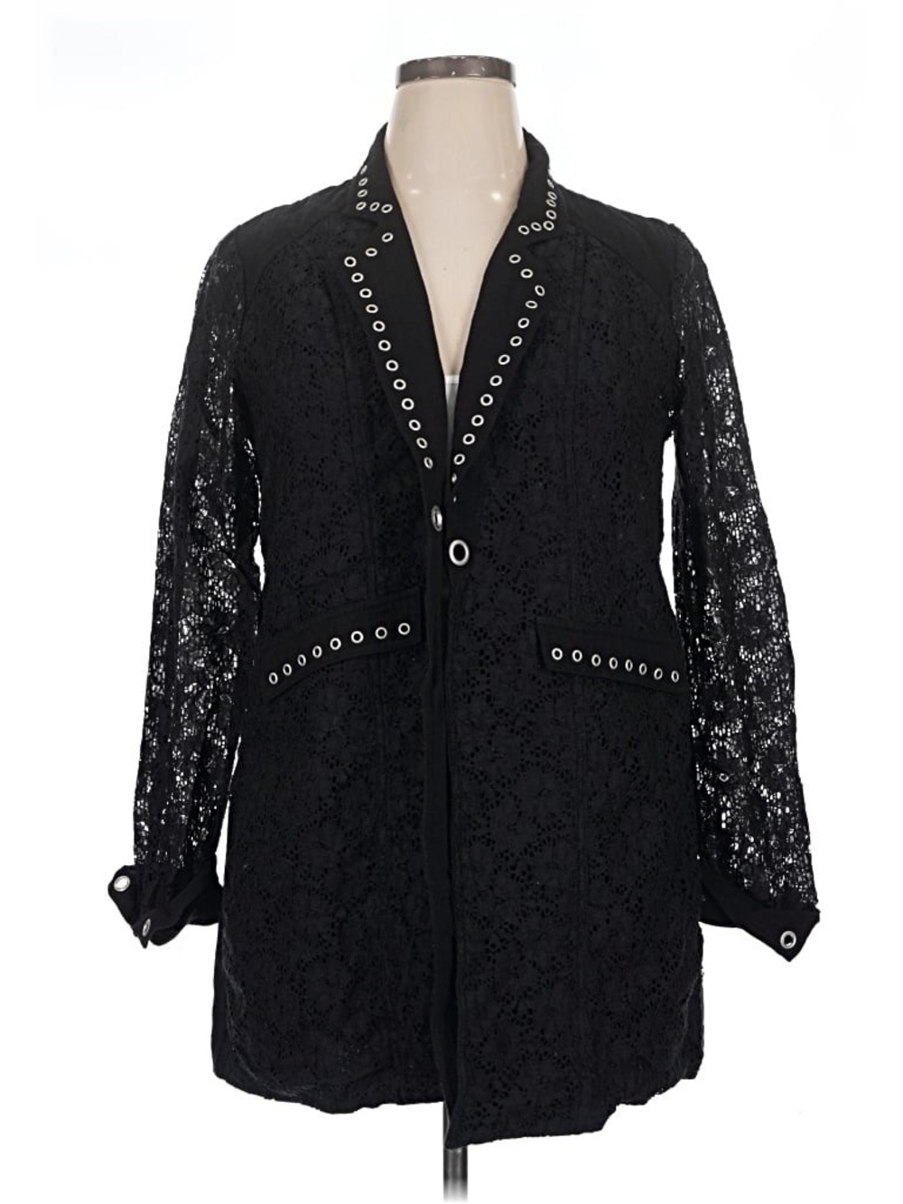 NWT 2x  Midnight Velvet Gothic Lace Blazer Jacket